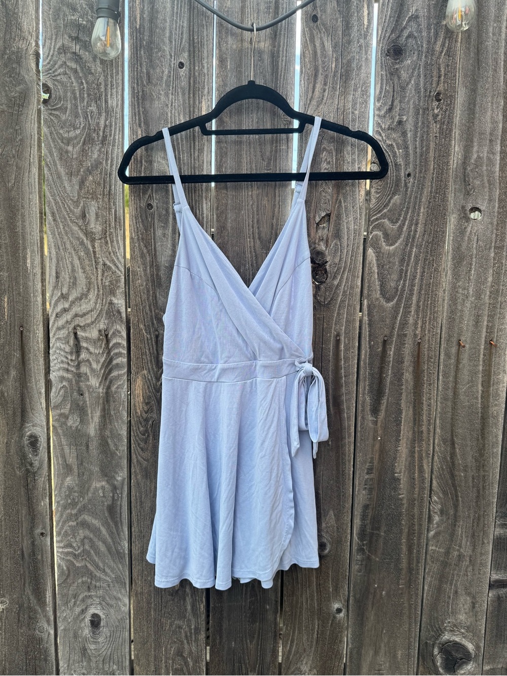Kimchi Blue Veruca Skorted Wrap Romper Periwinkle Blue Medium